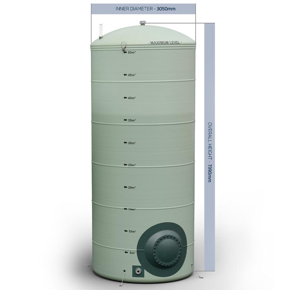 50,000 Litre Vertical GRP Water Tank