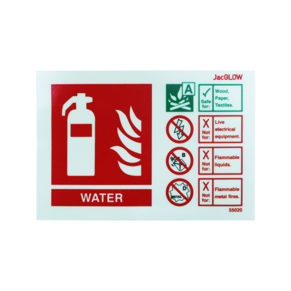 Glow in the Dark Water Extinguisher Sign