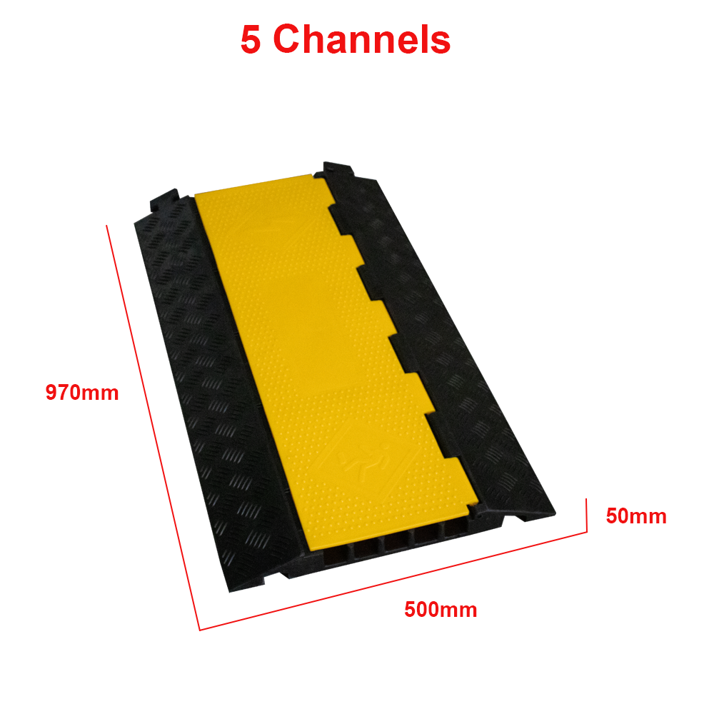 5-Channel Heavy Duty Cable Protector Ramp – Vehicle Rated
