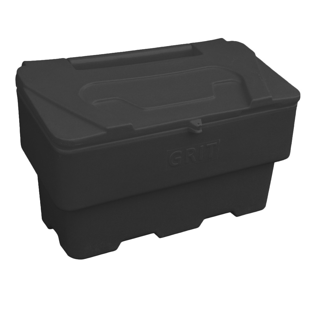 Lockable 190 Kg Grit Bin with 6 x 25kg White De-Icing Salt
