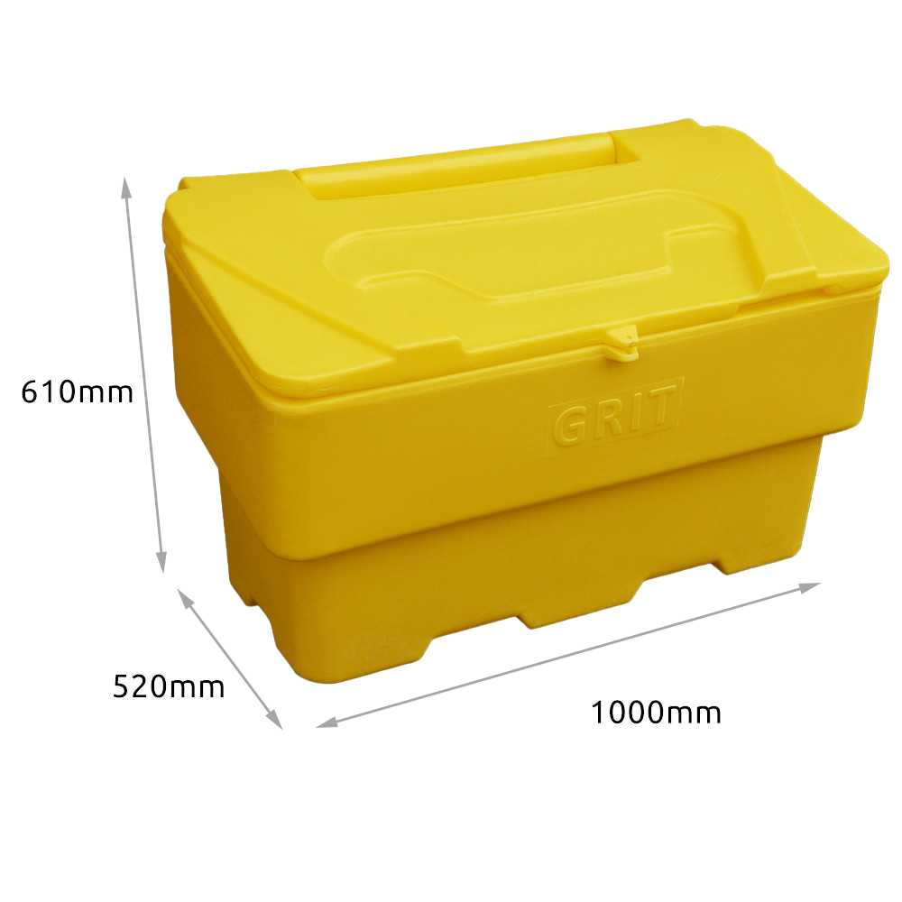 Lockable 190 Kg Grit Bin with 6 x 25kg White De-Icing Salt