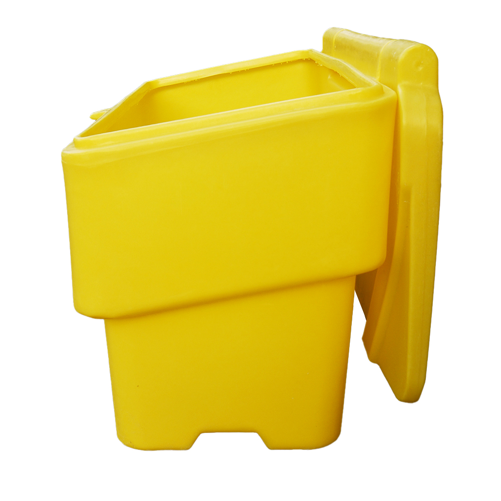 Lockable 190 Kg Grit Bin with 6 x 25kg White De-Icing Salt