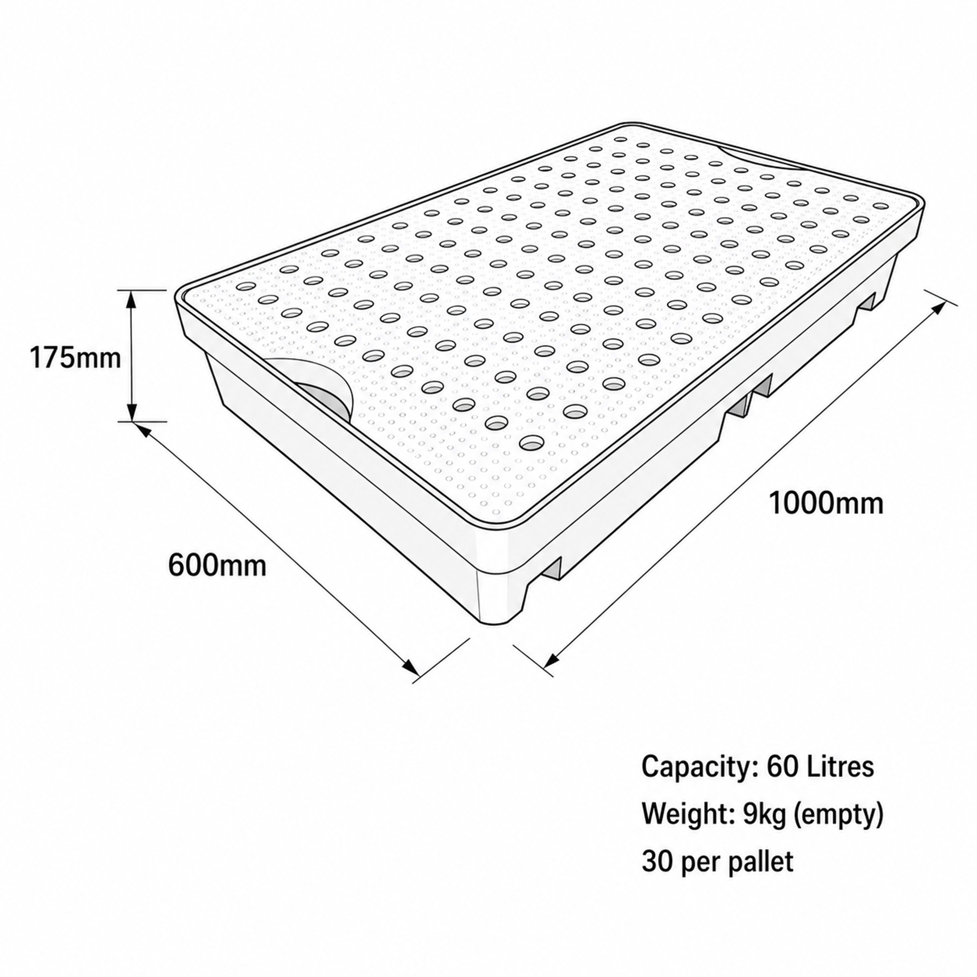 60 Litre Spill Bund With Grate
