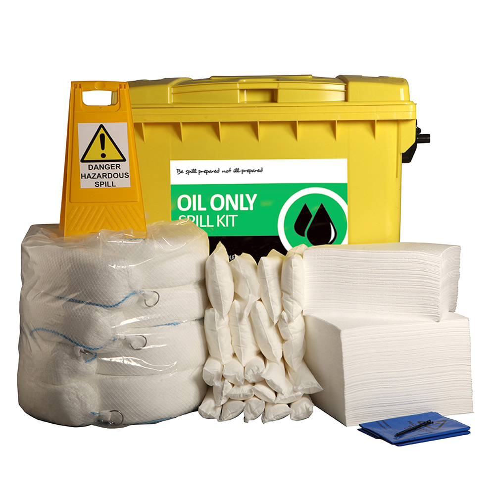600 Litre Oil Spill Kit - Four Wheeled Bin