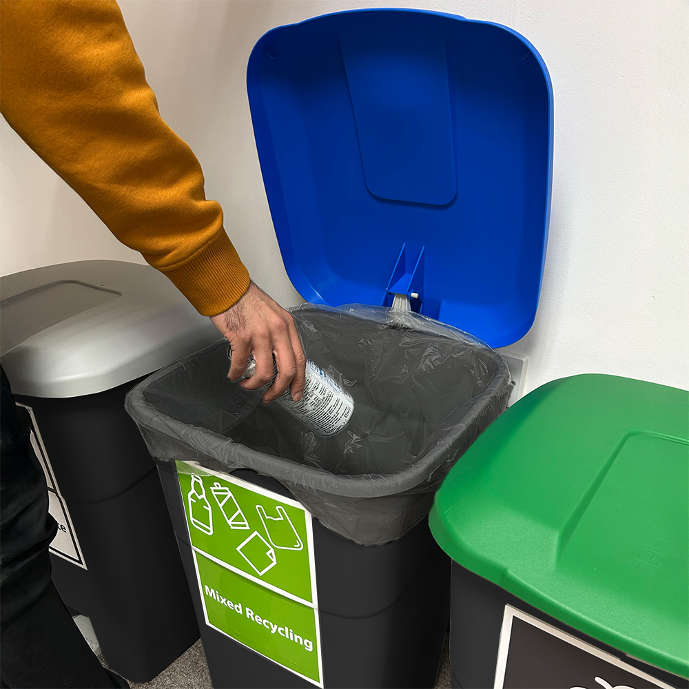 Simpler Recycling Station - Pedal Bin with A4 Stickers