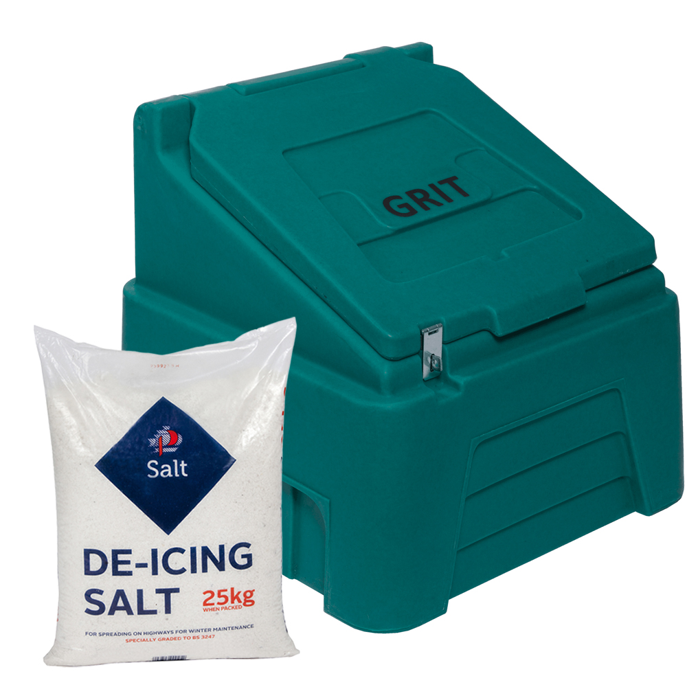 7 Cu Ft Grit Bin with 200kg White Rock Salt