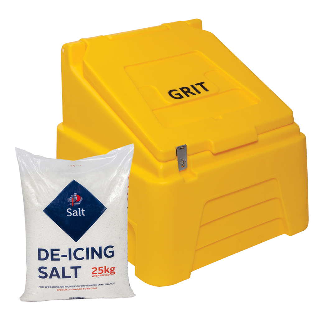 7 Cu Ft Grit Bin with 200kg White Rock Salt