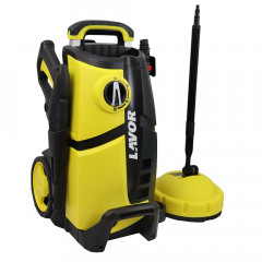 Yellow LAVOR pressure washer with patio cleaning attachment and pressure washing lance
