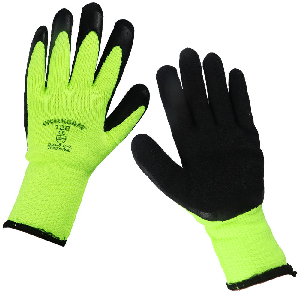 Thermal Super Grip Latex Gloves - Pack of 12 Pairs