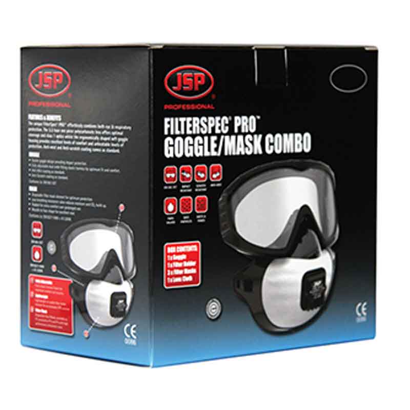 JSP Filterspec PRO Goggle & FFP2 Valved Filter Mask 