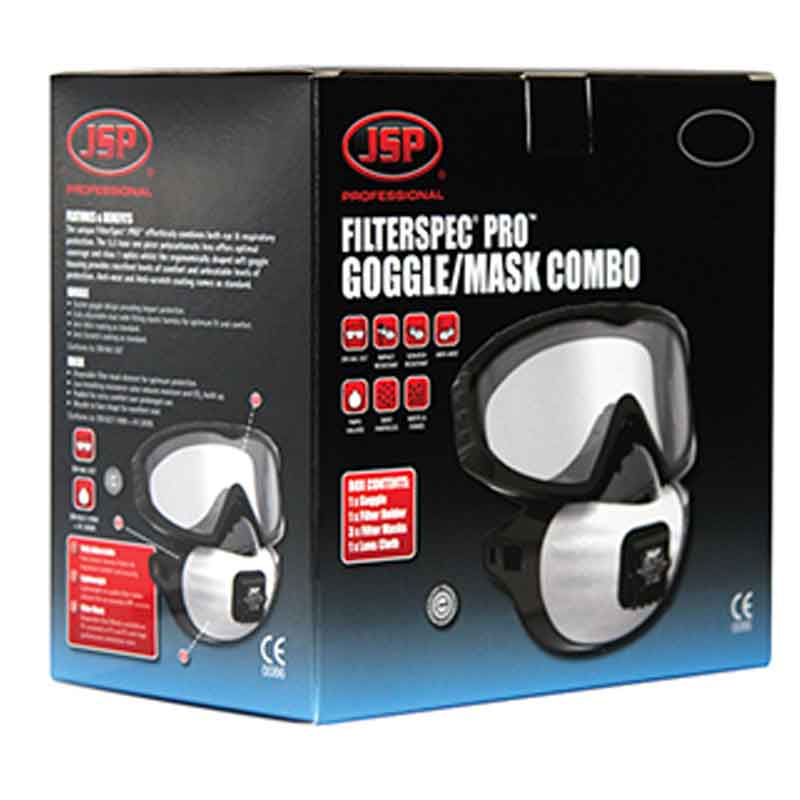 JSP Filterspec PRO Goggle & FFP3 Valved Filter Mask 