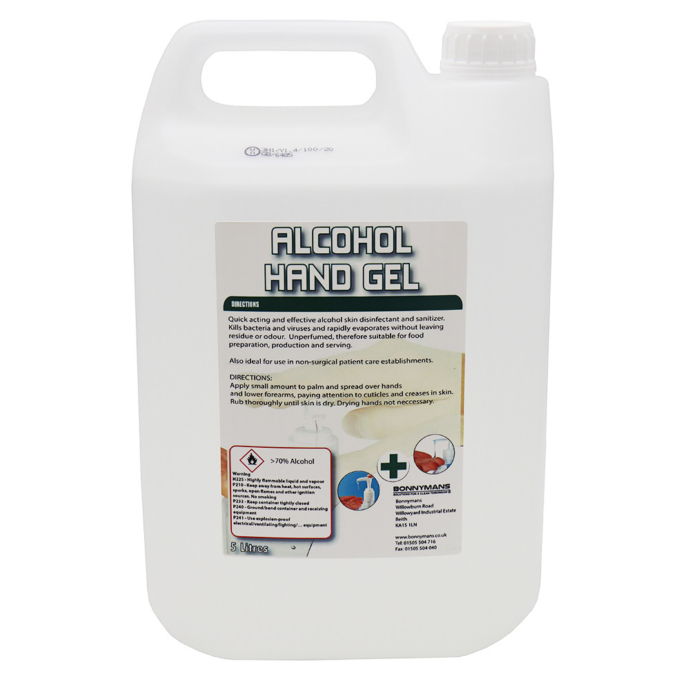 70% Alcohol Hand Sanitiser Gel - 80 x 5 Litre - Half Pallet