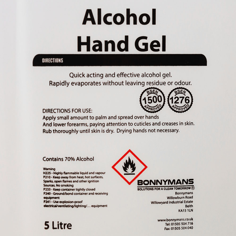 70% Alcohol Hand Sanitiser Gel with Pelican Pump - 5 Litre