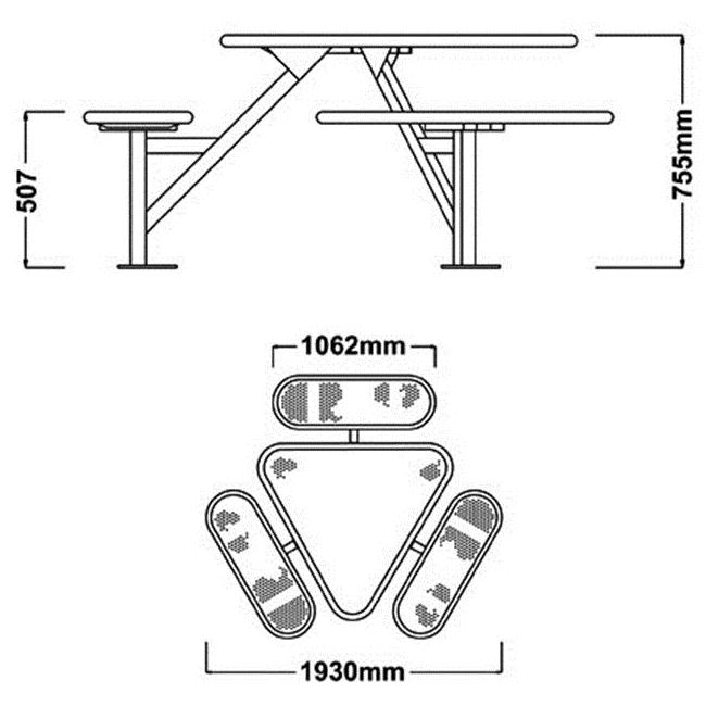 Ranger Tri-Table Picnic Table