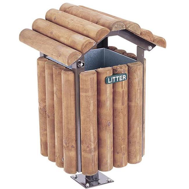 Rustic Park Litter Bin - 90 Litre