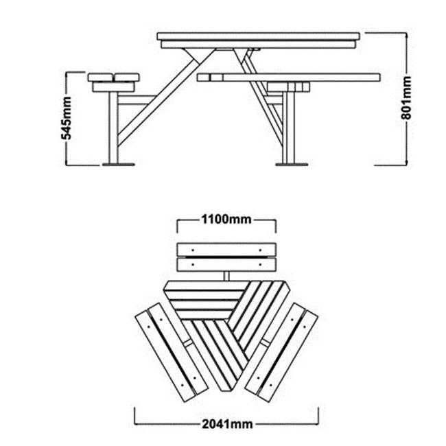 Timber Tri-Table Picnic Table