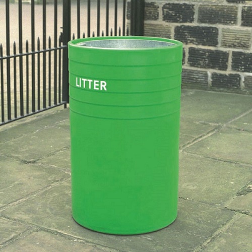 Open Top Litter Bin - 91 Litre - green