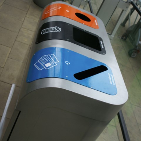 Lute Triple Internal Recycling Bin - 240 Litre