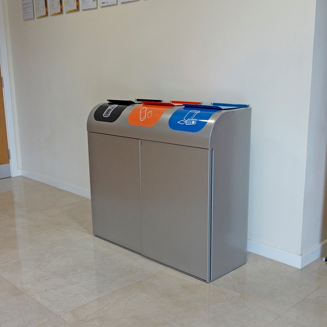 Lute Triple Internal Recycling Bin - 240 Litre