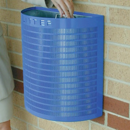 Semi-Circular Metal Open Top Litter Bin - 28 Litre