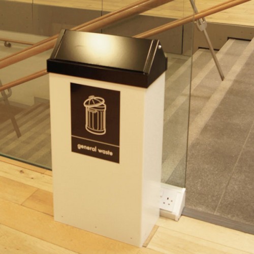 Swing-Cycle Office Recycling Bin - black