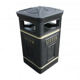 Compass Litter Bin - 112 Litre - black