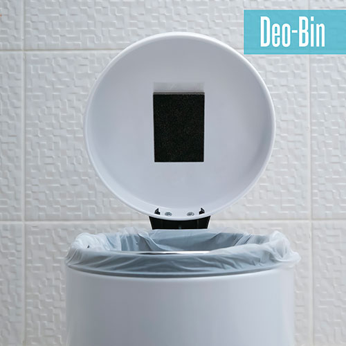 Deo bin patch set up to the bottom of the lid.