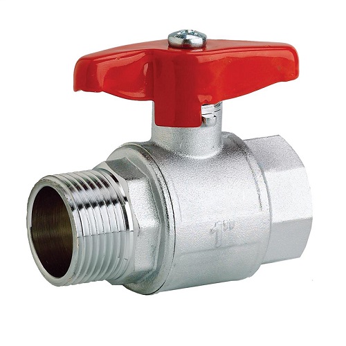 3/8" BSP Male x 3/8" BSP Female Plated Brass Ball Valve