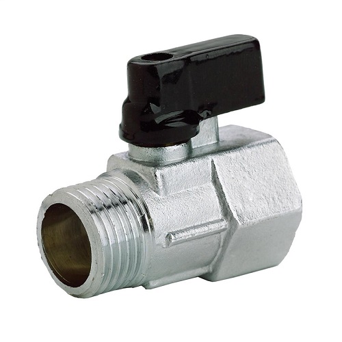 3/8" BSP Male x 3/8" BSP Female Plated Brass Mini Ball Valve
