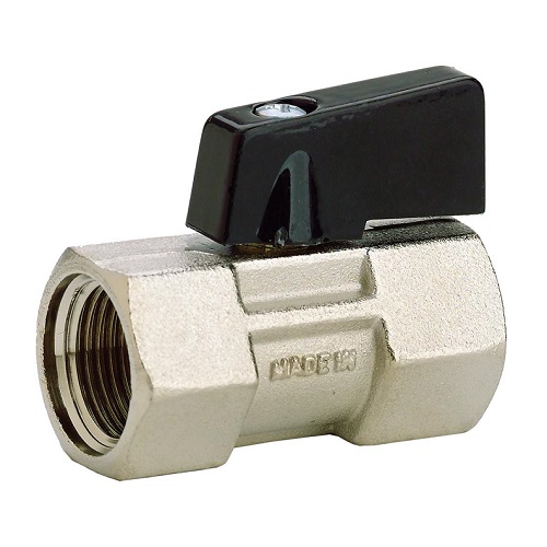 1/4" BSP Female x 1/4" BSP Female Plated Brass Mini Ball Valve