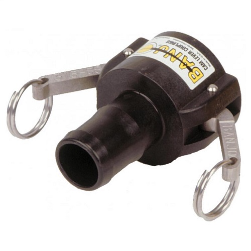 Banjo Cam Lever Hose Coupler - 1 1/2" Hose Barb x 1 1/2" Coupler