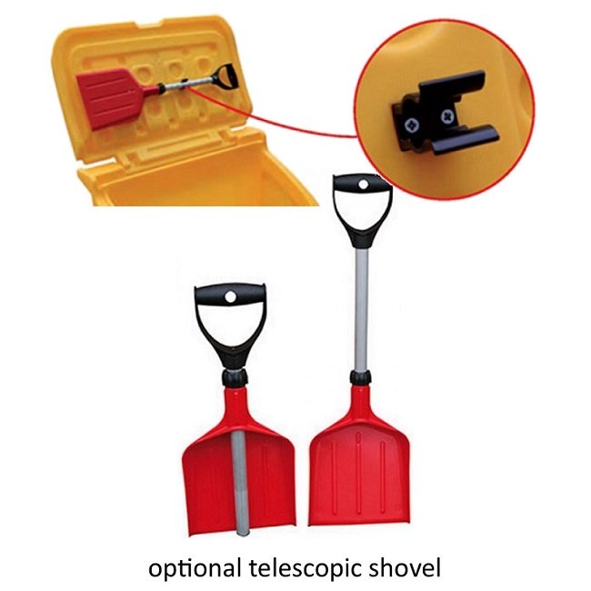 3.5 Cu Ft Grit Bin with 4x 25 kg Bags of White Rock Salt