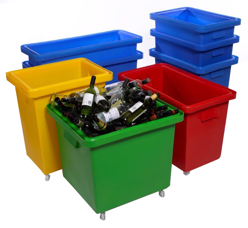 Wheeled Slimline Bottle Bin- 165 Litre