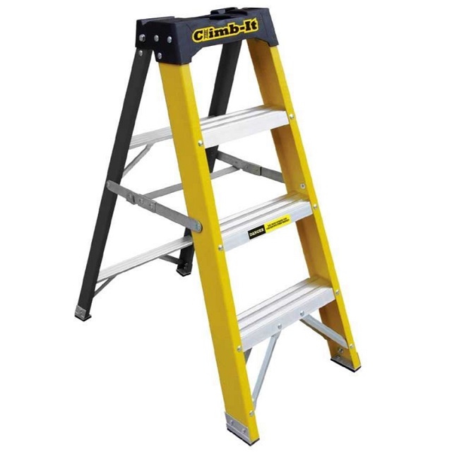 Climb-It Glass Fibre Swingback Stepladder