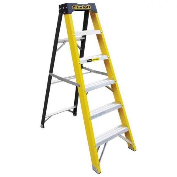 Climb-It Glass Fibre Swingback Stepladder