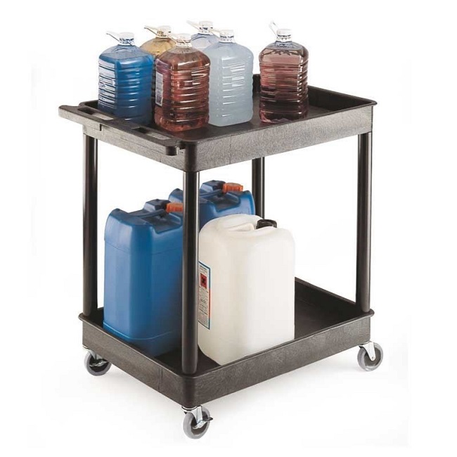 Super Strength Plastic Multi-Purpose 2 Tray Trolley - 150kg Capacity