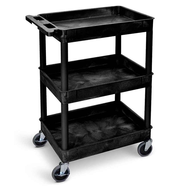 Super Strength Plastic Multi-Purpose 3 Tray Trolley - 150kg Capacity