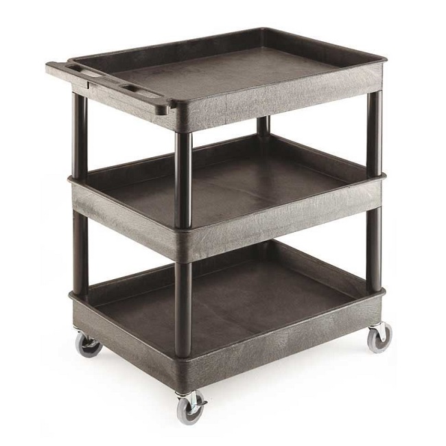 Super Strength Plastic Multi-Purpose 3 Tray Trolley - 150kg Capacity