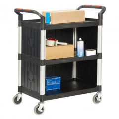 ProPlaz 3 Shelf Trolley with Plastic Sides - 150kg Capacity