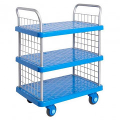 ProPlaz Super Silent Three Tier Platform Trolley with Mesh Ends - 300kg Capacity