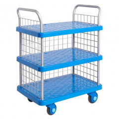ProPlaz Super Silent Three Tier Platform Trolley with Mesh Side & Ends - 300kg Capacity