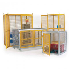Gas Cylinder Steel Galvanised Security Cage with Yellow Doors