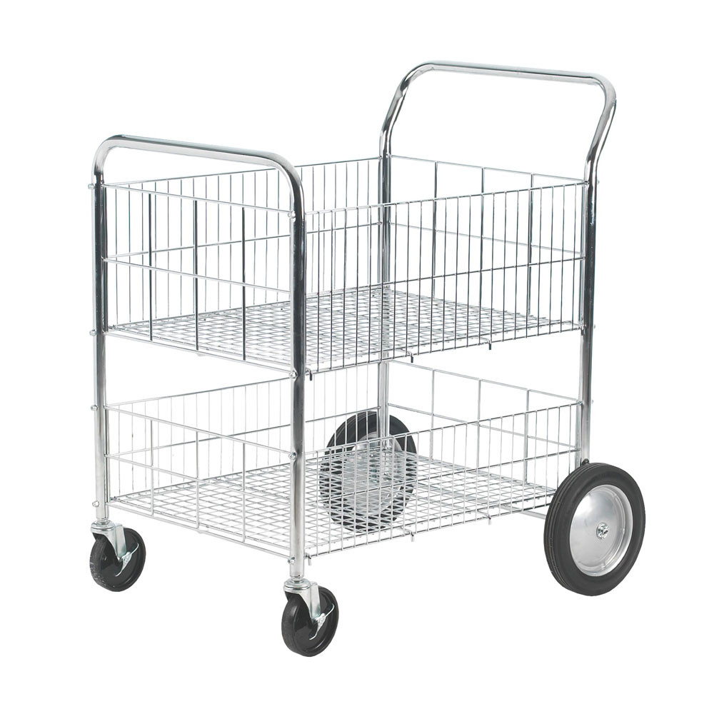 Chrome Plated Wire Trolley with Removable Shelf
