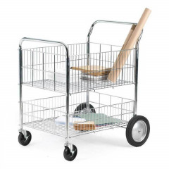 Chrome Plated Wire Trolley with Removable Shelf