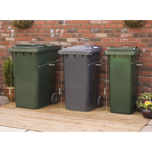 Quad Chest Timber Wheelie Bin Store - dimensions