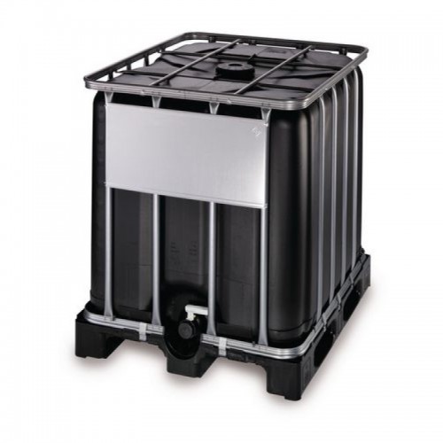 1000 Litre Reconditioned IBC - Black - Plastic Pallet - Grade A