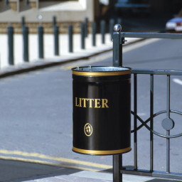 Knight Open Top Wall Mountable Litter Bin - 40 Litre Capacity
