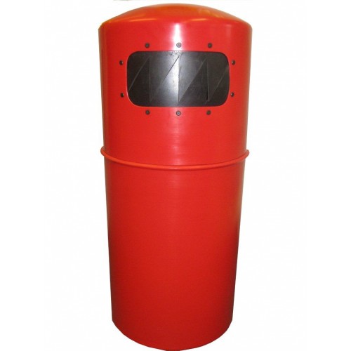 Hooded Top Litter Bin with Pest Guard - 90 Litre - red