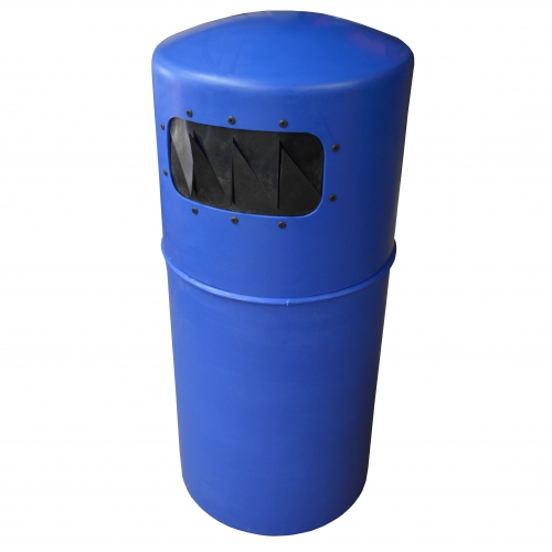 Hooded Top Litter Bin with Pest Guard - 90 Litre - blue 2