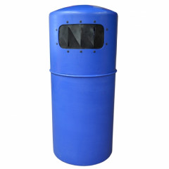 Hooded Top Litter Bin with Pest Guard - 90 Litre - blue